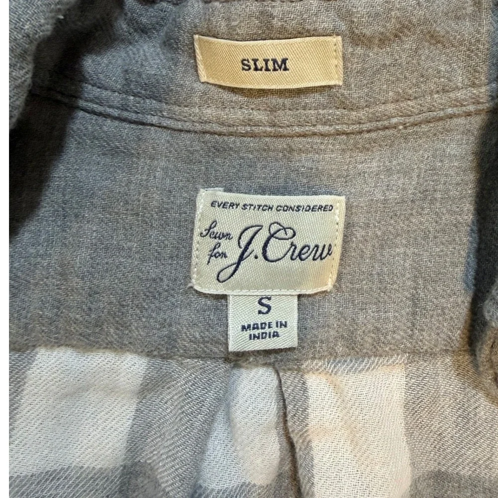 J.Crew Slim Gray Cotton Button Front Shirt Men's Small